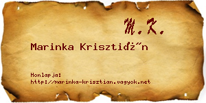 Marinka Krisztián névjegykártya